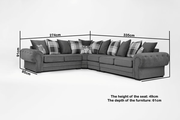 Large high deals back corner sofa